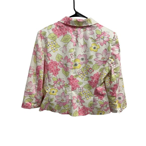 Tahari Arthur S. Levine Floral Blazer 3/4 Sleeves Button Closure Size 10 Elegant - Picture 2 of 10